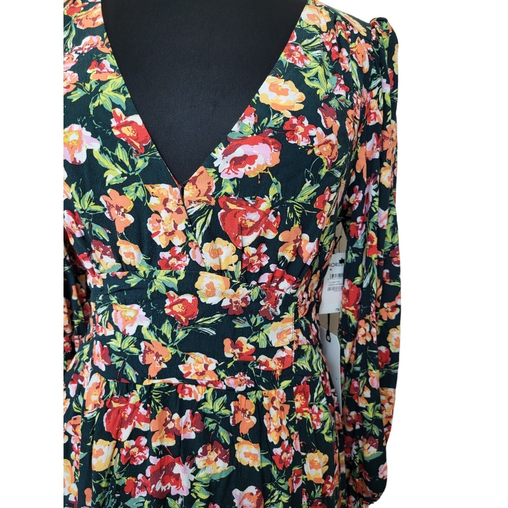 NWT $79 Nordstrom LEITH Spring Medley Maxi Floral Pullover Dress Long Sleeve M